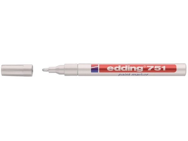 Een Viltstift edding 751 lakmarker rond 1-2mm wit koop je bij Continu Kantoor