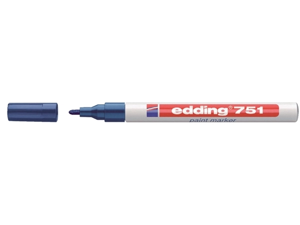 Een Viltstift edding 751 lakmarker rond 1-2mm blauw koop je bij Continu Kantoor