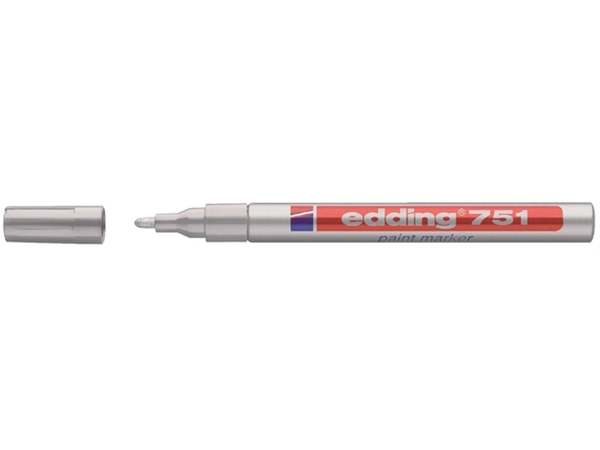 Een Viltstift edding 751 lakmarker rond 1-2mm zilver koop je bij Continu Kantoor