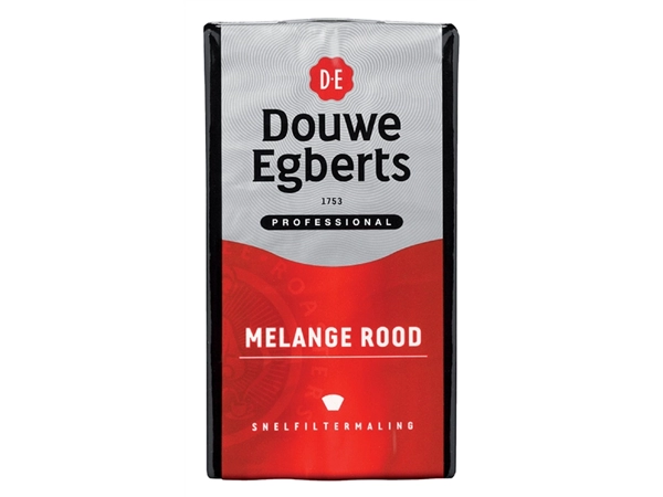 Een Koffie Douwe Egberts snelfiltermaling Melange Rood 500gr koop je bij Continu Kantoor