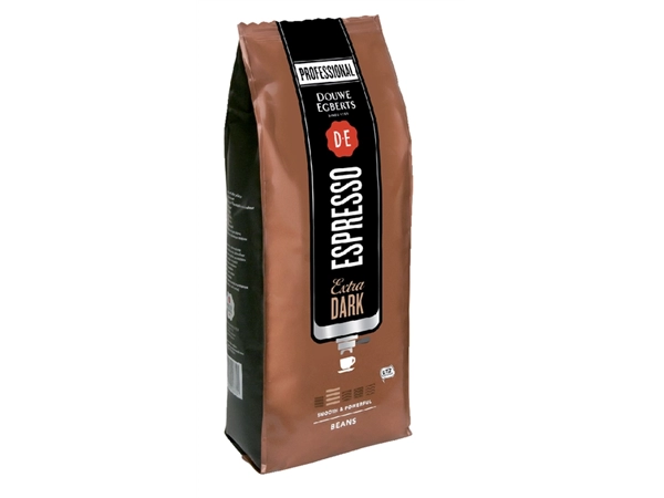 Een Koffie Douwe Egberts espresso bonen extra dark roast 1kg koop je bij Continu Kantoor