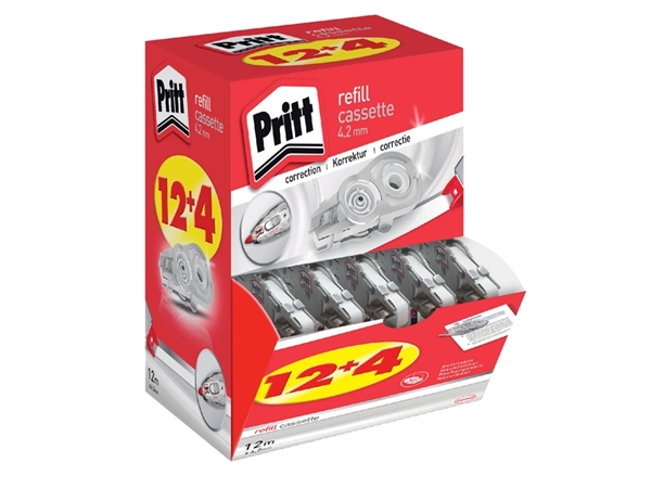 Een Correctierollervulling Pritt navul cassette Flex 4.2mmx12m promopack à 12+4 gratis koop je bij Continu Kantoor