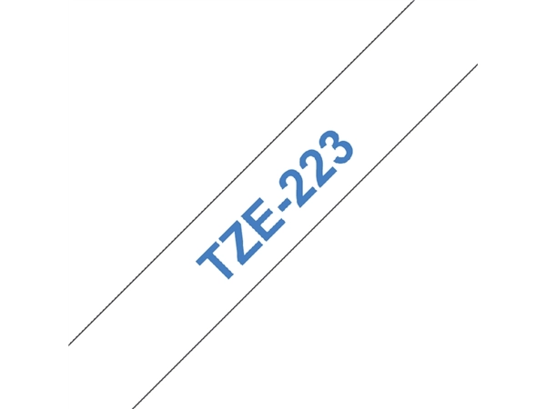 Een Labeltape Brother P-touch TZe-223 standaard 9mm blauw op wit koop je bij Continu Kantoor