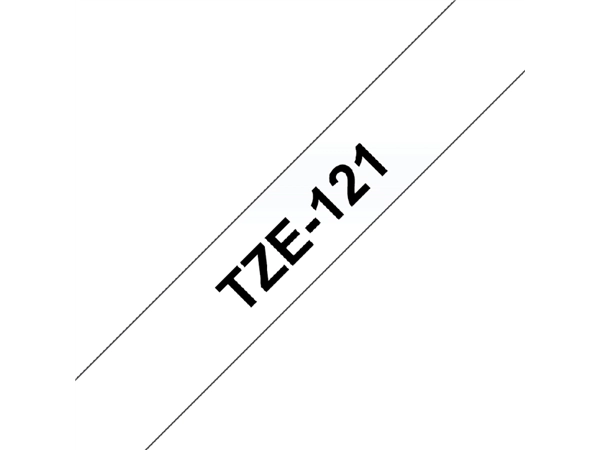 Een Labeltape Brother P-touch TZe-121 standaard 9mm zwart op transparant koop je bij Continu Kantoor