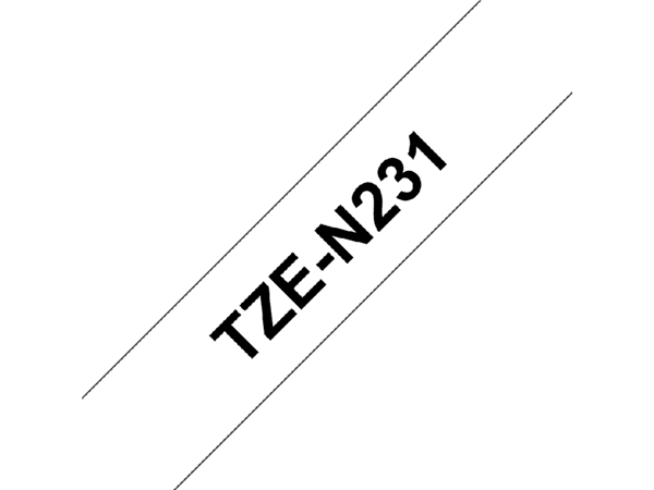 Een Labeltape Brother P-touch TZe-N231 ongelamineerd 12mm zwart op wit koop je bij Continu Kantoor