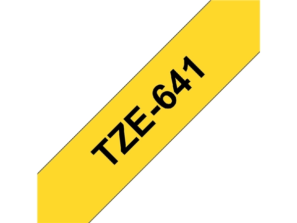 Een Labeltape Brother P-touch TZe-641 standaard 18mm zwart op geel koop je bij Continu Kantoor