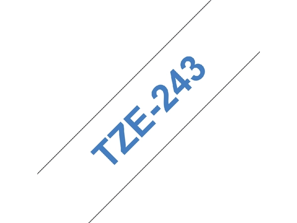 Een Labeltape Brother P-touch TZe-243 standaard 18mm blauw op wit koop je bij Continu Kantoor