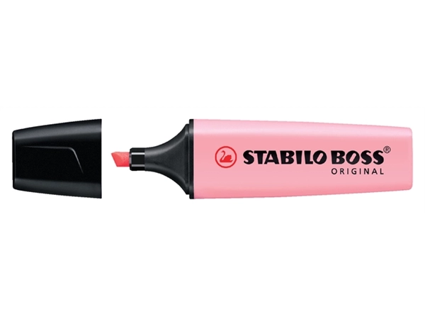 Een Markeerstift STABILO BOSS Original 70/129 pastel roze koop je bij Continu Kantoor