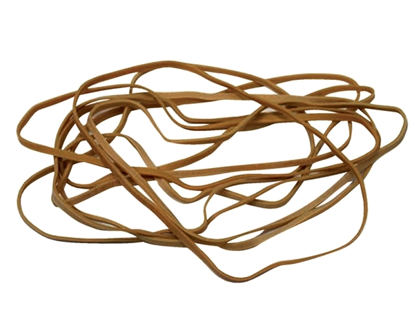 Een Elastiek Standard Rubber Bands 24 150x1.5mm 500gr 880 stuks bruin koop je bij Continu Kantoor