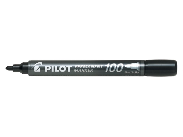 Een Viltstift PILOT 100 rond fijn zwart koop je bij Continu Kantoor