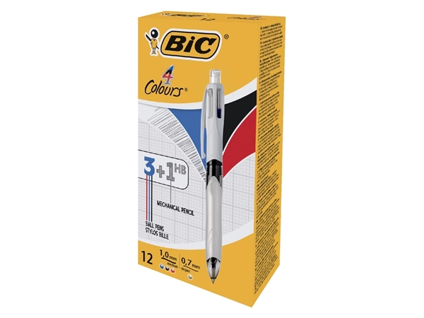 Een Balpen Bic 3kleuren met vulpotlood HB 0.7mm medium wit koop je bij VHK Kantoorartikelen