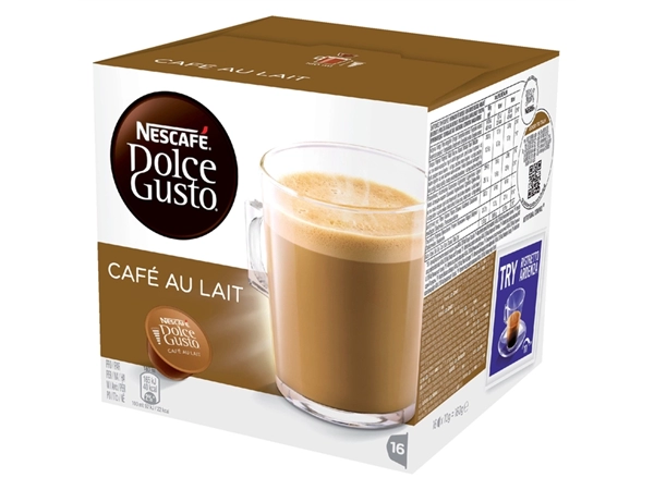 Een Koffiecups Dolce Gusto Cafe au Lait 16 stuks koop je bij VHK Kantoorartikelen