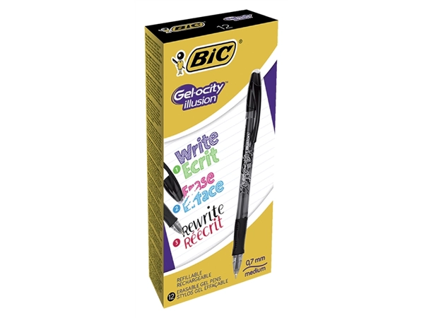 Een Gelschrijver Bic Gel-ocity illusion medium zwart koop je bij VHK Kantoorartikelen