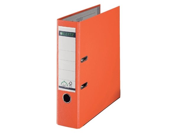 Een Ordner Leitz 1010 180° 80mm PP A4 oranje koop je bij Continu Kantoor