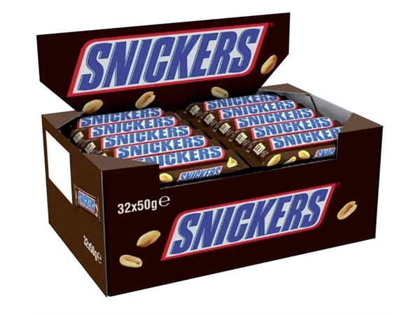 Een Snoep Snickers reep 32x50 gram koop je bij VHK Kantoorartikelen