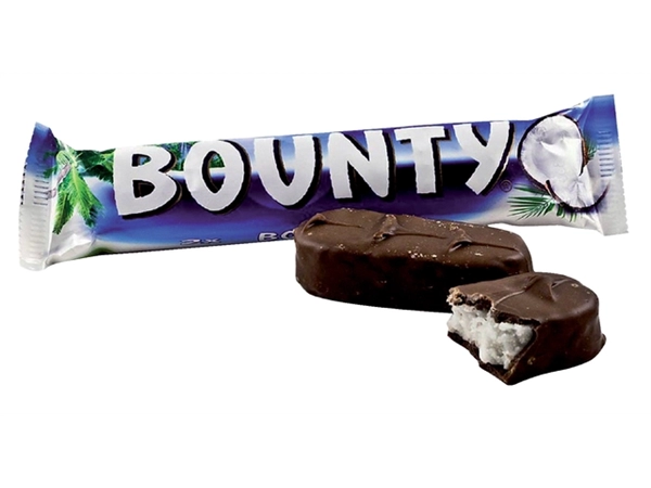 Een Snoep Bounty reep 24x57 gram koop je bij VHK Kantoorartikelen