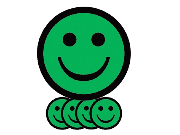 Een Magneet smiley 50mm emotie blij groen 5 stuks koop je bij Hoekmankantoorartikelen.nl