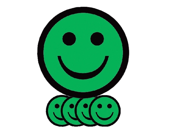 Een Magneet smiley 75mm emotie blij groen 5 stuks koop je bij Hoekmankantoorartikelen.nl