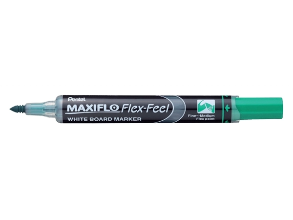 Een Viltstift Pentel MWL5SBF Maxiflo whiteboard rond 1.5-4.5mm groen koop je bij Hoekmankantoorartikelen.nl