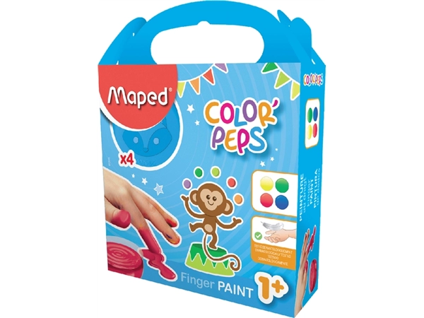 Een Vingerverf Maped Color'Peps My First set á 4 kleuren koop je bij VHK Kantoorartikelen