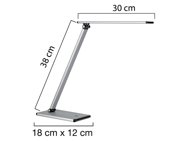 Een Bureaulamp Unilux Terra led aluminium grijs koop je bij Continu Kantoor