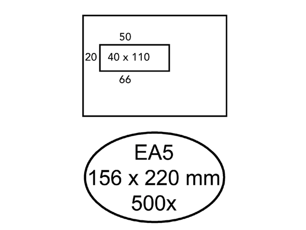 Een Envelop Quantore 156x220mm venster 4x11cm links zelfklevend 500 stuks koop je bij Continu Kantoor
