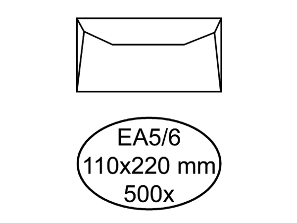 Een Envelop Quantore bank EA5/6 110x220mm wit 500 stuks koop je bij Continu Kantoor