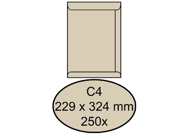 Een Envelop Quantore akte C4 229x324mm creme kraft 250 stuks koop je bij Continu Kantoor