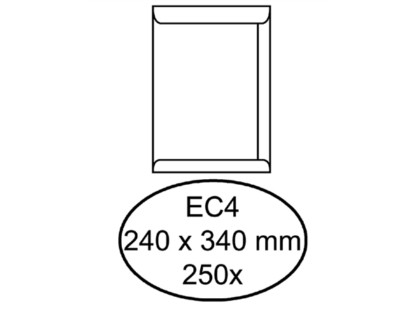 Een Envelop Quantore akte EC4 240x340mm wit 250 stuks koop je bij Continu Kantoor