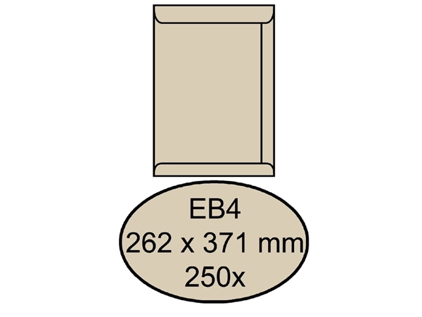 Een Envelop Quantore akte EB4 262x371mm cremekraft 250 stuks koop je bij Continu Kantoor