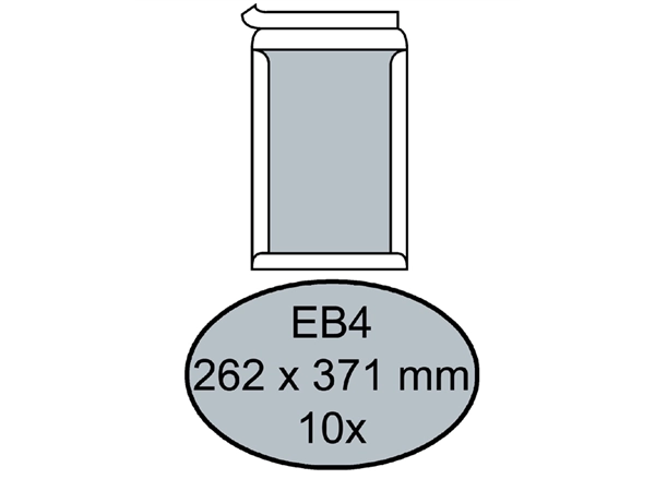 Een Envelop Quantore bordrug EB4 262x371mm zelfklevend wit 10 stuks koop je bij Continu Kantoor