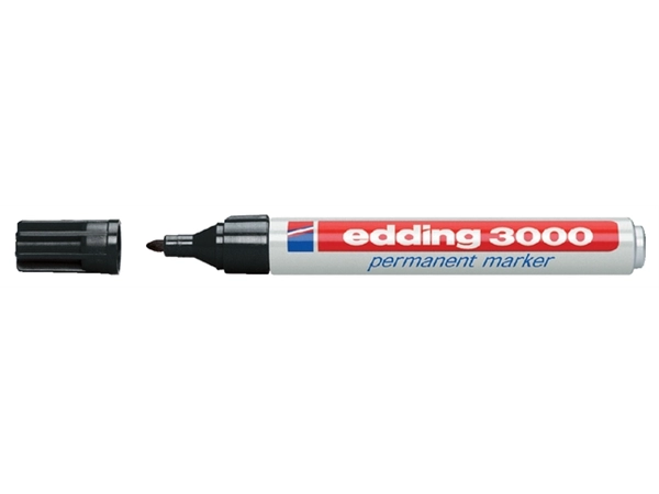 Een Viltstift edding 3000 rond 1.5-3mm zwart blister à 4 stuks koop je bij Continu Kantoor