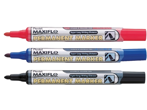 Een Viltstift Pentel NLF50 Maxiflo rond 1mm zwart koop je bij VHK Kantoorartikelen