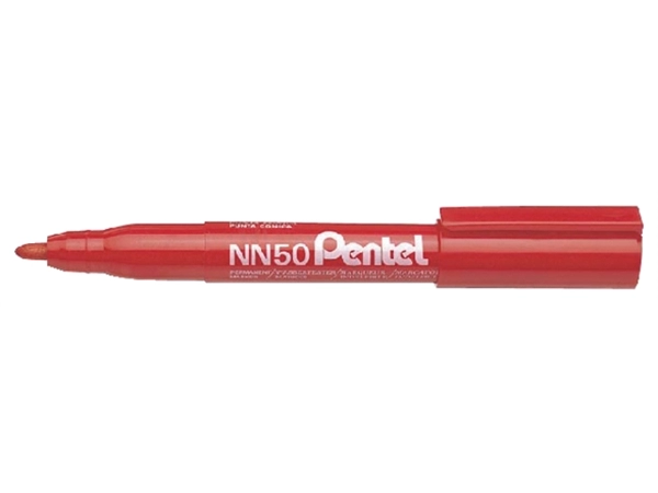 Een Viltstift Pentel NN50 rond 1.3-3mm rood koop je bij VHK Kantoorartikelen