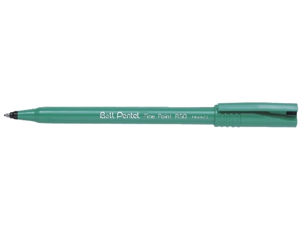 Een Rollerpen Pentel R50 medium zwart koop je bij VHK Kantoorartikelen