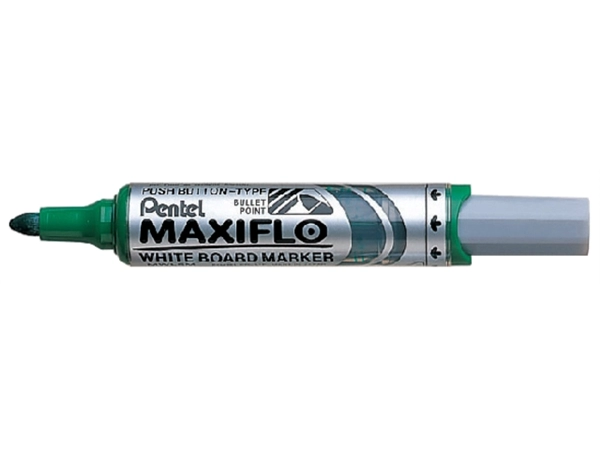 Een Viltstift Pentel MWL5M Maxiflo whiteboard rond 3mm groen koop je bij Continu Kantoor