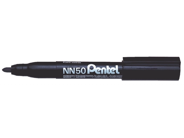 Een Viltstift Pentel NN50 rond 1.3-3mm zwart koop je bij VHK Kantoorartikelen