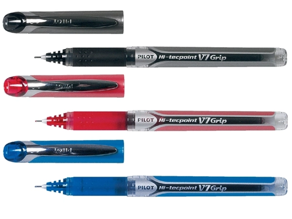 Een Rollerpen PILOT Hi-Tecpoint Grip V7 medium blauw koop je bij Continu Kantoor