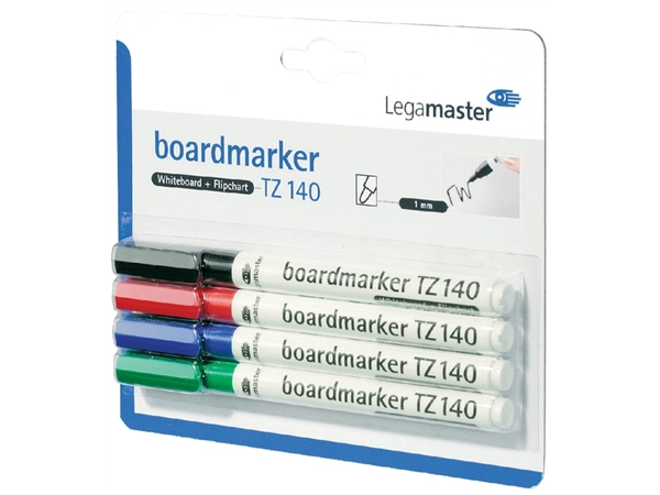 Een Viltstift Legamaster TZ 140 whiteboard rond 1mm assorti blister à 4 stuks koop je bij Continu Kantoor