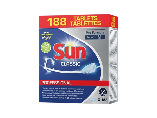 Een Vaatwastabletten Sun Professional Classic 188 stuks koop je bij VHK Kantoorartikelen