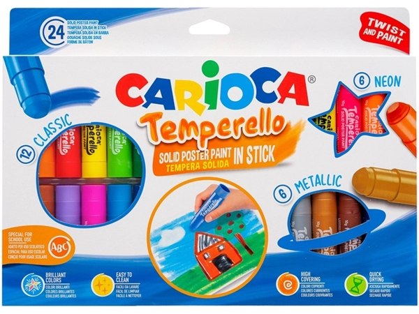 Een Verfstift Carioca Temperello set à 24 kleuren koop je bij VHK Kantoorartikelen