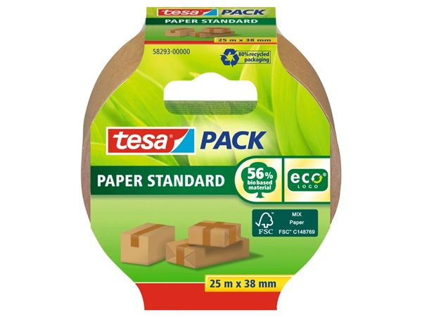 Een Verpakkingstape tesapack® Papier Standard ecoLogo 25mx38mm bruin koop je bij VHK Kantoorartikelen