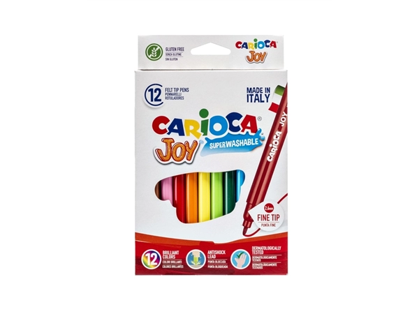 Een Viltstift Carioca Joy assorti set à 12 stuks koop je bij VHK Kantoorartikelen