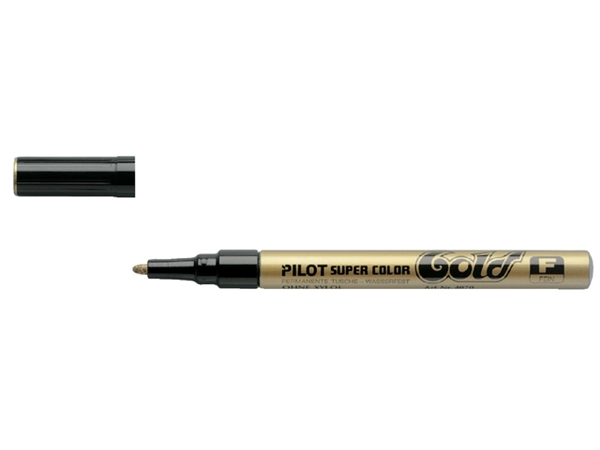 Een Viltstift PILOT Super Color lakmarker fijn goud koop je bij VHK Kantoorartikelen