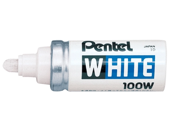 Een Viltstift Pentel 100W rond 4mm wit koop je bij VHK Kantoorartikelen