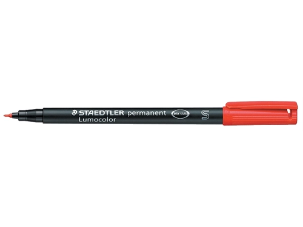 Een Viltstift Staedtler Lumocolor 313 permanent S rood koop je bij VHK Kantoorartikelen