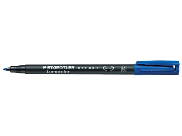 Een Viltstift Staedtler Lumocolor 317 permanent M blauw koop je bij VHK Kantoorartikelen