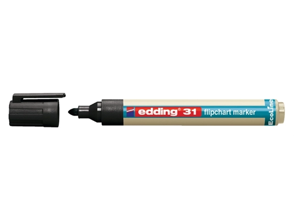 Een Viltstift edding 31 Ecoline voor flipover rond 1.5-3mm zwart koop je bij VHK Kantoorartikelen