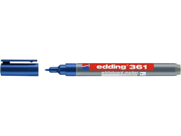 Een Viltstift edding 361 whiteboard rond 1mm blauw koop je bij VHK Kantoorartikelen