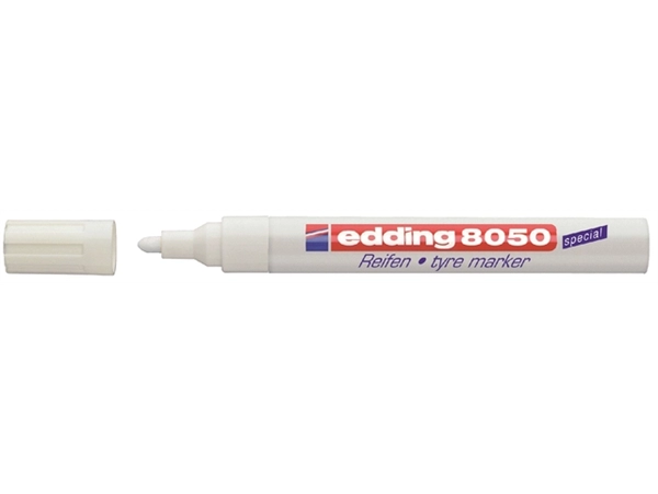 Een Viltstift edding 8050 banden rond 2-4mm wit koop je bij VHK Kantoorartikelen